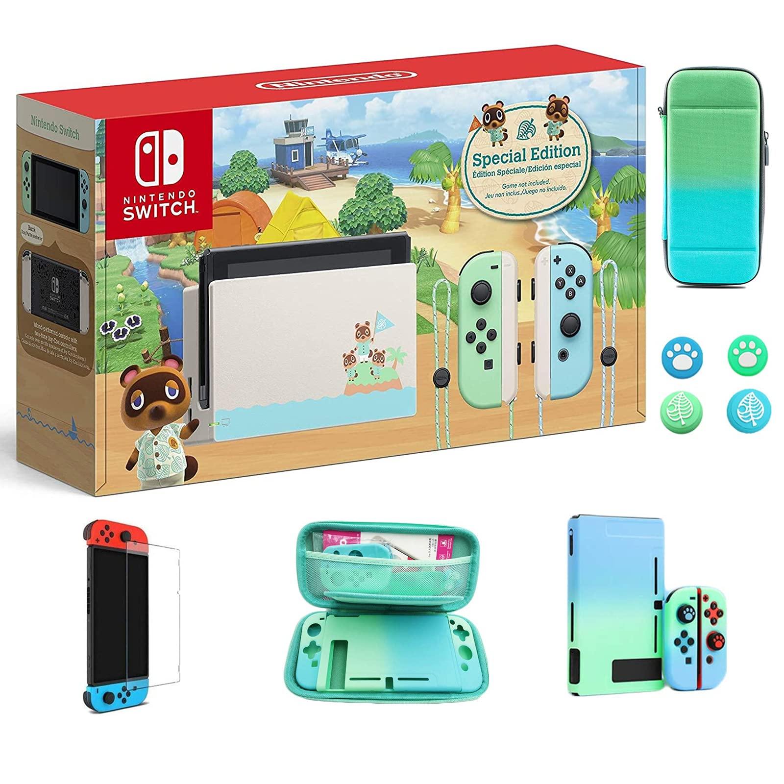 Nintendo Switch Animal Crossing: New Horizons Edition Green and Blue Joy-Con 32GB Console - JOY2ESpree