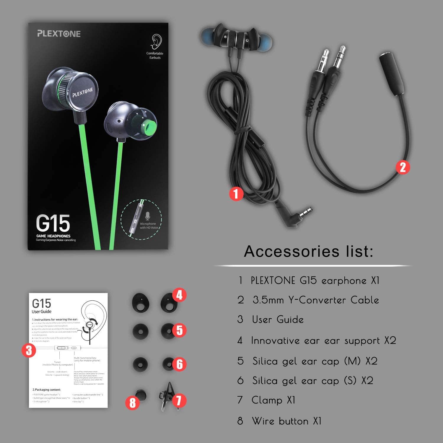 Innens 3.5 MM Wired Gaming Earphone, Noise Cancelling Stereo Bass Gaming in-Ear Earbuds - JOY2ESpree