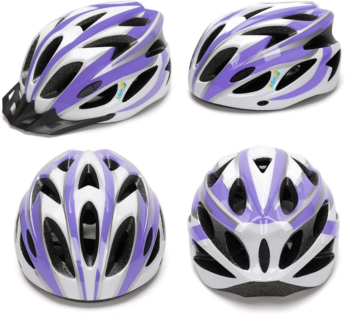 AGH Adult Adjustable Helmet,CPSC Certified for Mountain Road Bicycle Helmet with Detachable Visor for Men Women