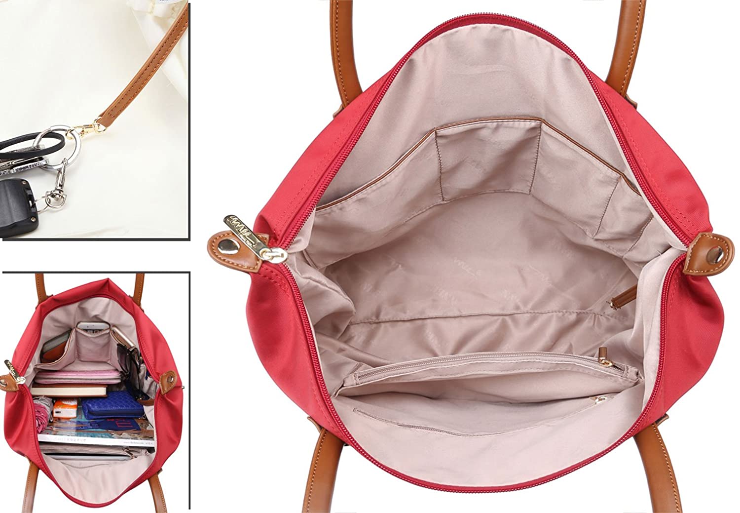 NNEE Water Resistance Nylon Tote Bag & Multiple Pocket Design