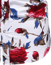 
                        
                          Load image into Gallery viewer, LEFTGU Men's Slim fit Floral Printed Beach Hawaiian Button-Down Dress Shirt
                        
                      