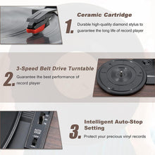 
                        
                          गैलरी व्यूवर में इमेज लोड करें, LP&amp;No.1 Retro Bluetooth Record Player with Stereo External Speakers - JOY2ESpree
                        
                      