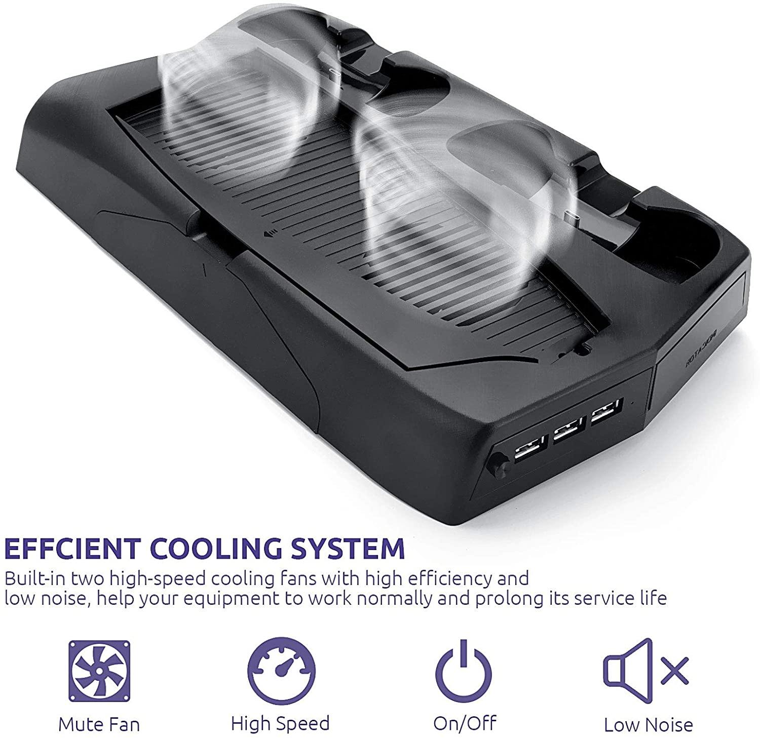 Stand with Cooling Fan and Dual Controller Charger for PS5 - JOY2ESpree