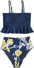 
                        
                          Muat gambar ke penampil Galeri, CUPSHE Women's High Waist Bikini Swimsuit Ruffle Smock Floral Print Two Piece Bathing Suit
                        
                      