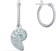 
                        
                          画像をギャラリービューアに読み込む, SWAROVSKI Women's Shell Jewelry Collection, Rhodium Finish, Aqua Blue Crystals - JOY2ESpree
                        
                      