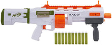 
                        
                          Load image into Gallery viewer, NERF Halo Bulldog SG Dart Blaster -- Pump-Action, Rotating 10-Dart Drum, Tactical Rails, 10 Official Elite Darts, Skin Unlock Code
                        
                      