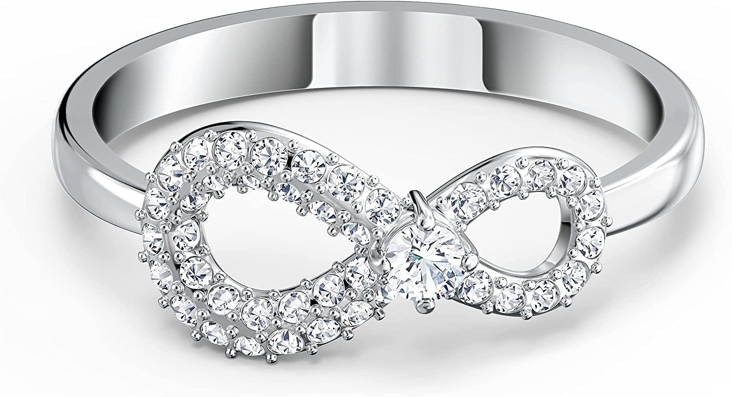 SWAROVSKI Women's Infinity Ring Collection, Rhodium Plated, Clear Crystals - JOY2ESpree
