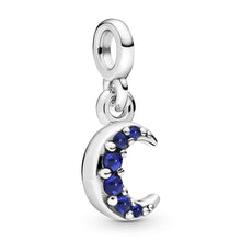 
                        
                          Muat gambar ke penampil Galeri, Pandora Jewelry Crescent Moon Dangle True Blue Crystal Charm in Sterling Silver - JOY2ESpree
                        
                      
