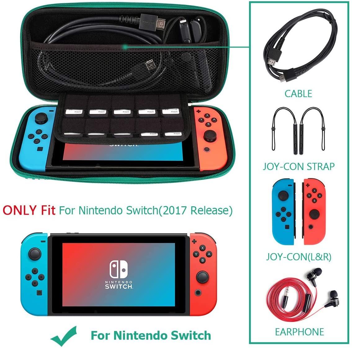 Carrying Case for Nintendo Switch,Travel Carry Cover Hard Shell Storage for Leaf Crossing NS Console and Accessories - JOY2ESpree