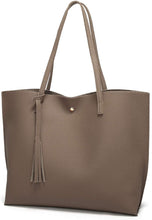 
                        
                          將圖片載入圖庫檢視器 Women's Soft Faux Leather Tote Shoulder Bag from Dreubea, Big Capacity Tassel Handbag
                        
                      