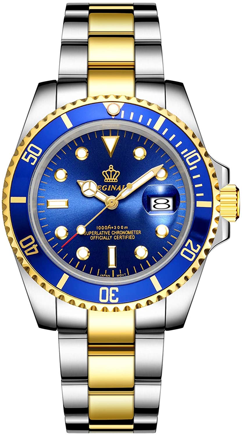 Mens Luxury Watches Ceramic Bezel Sapphire Glass Luminous Quartz Silver Gold Two Tone Stainless Steel Watch