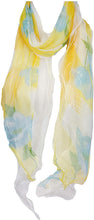 
                        
                          Load image into Gallery viewer, Double Layer Silk scarf, Floral Ruffle Silk Scarf, Summer scarf
                        
                      