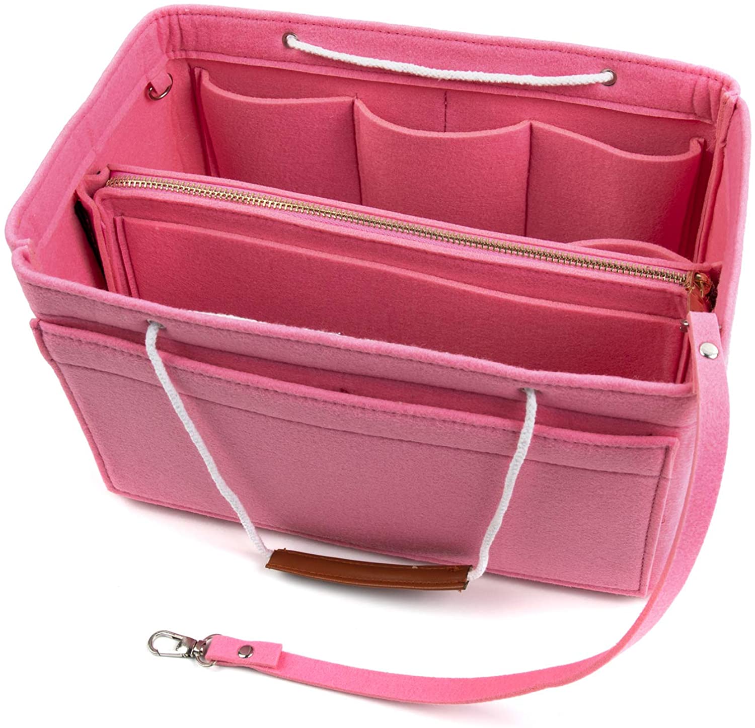 Purse Bag Organizer Insert with Lots of Different Size Spaces Divider Shaper for Speedy Shoulder Hobo Bag Keep Stuff Organized