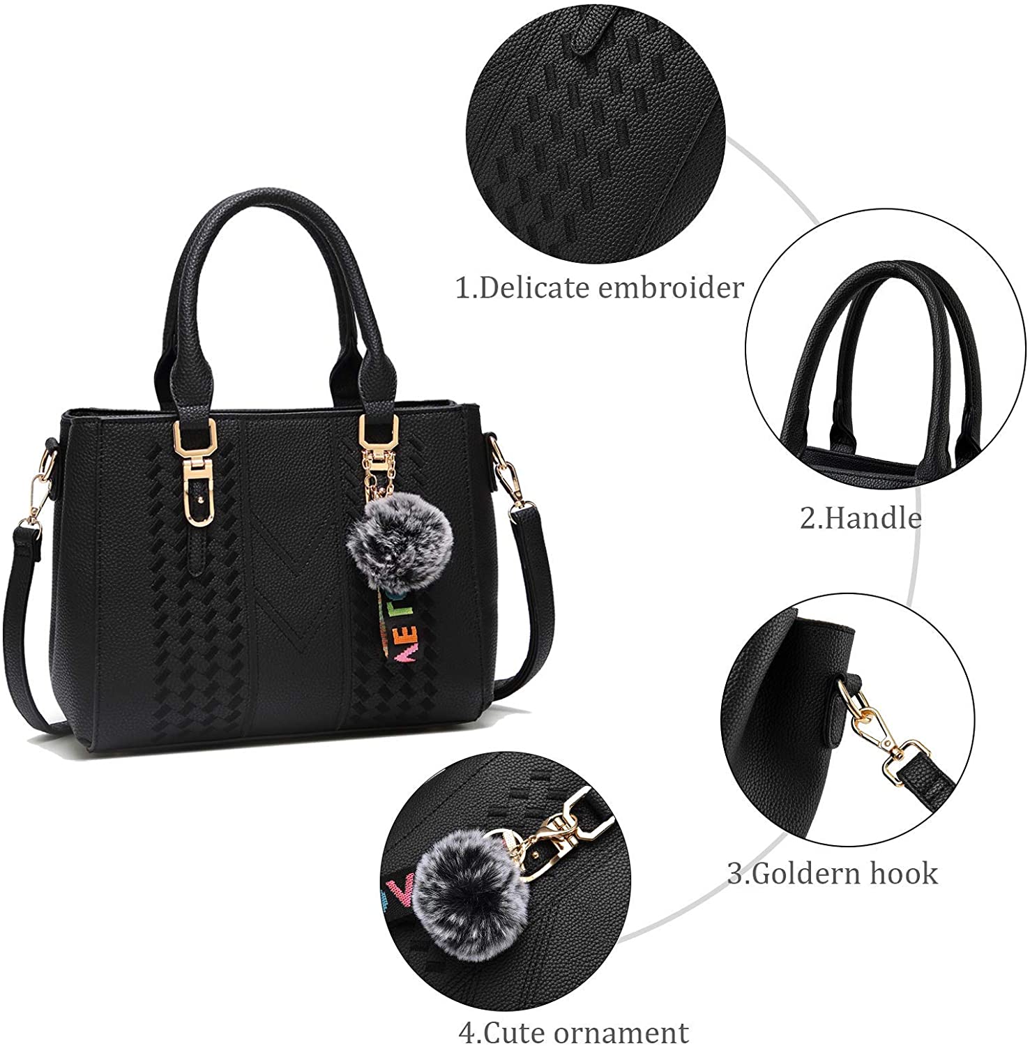 YNIQUE Satchel Purses and Handbags for Women Shoulder Tote Bags