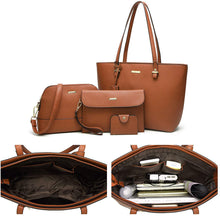 
                        
                          Load image into Gallery viewer, Women Fashion Handbags Wallet Tote Bag Shoulder Bag Top Handle Satchel Purse Set 4pcs
                        
                      