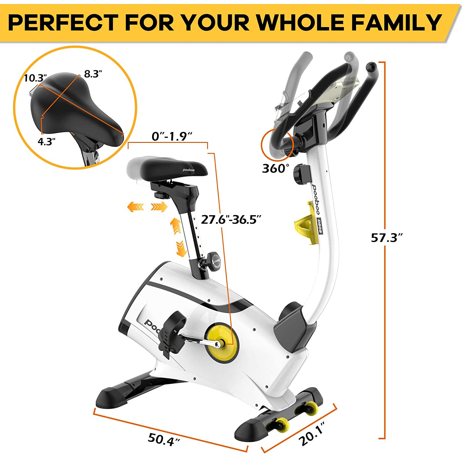 JKANGFIT Exercise Bike Stationary Bikes with 8-Level Magnetic Resistance and LCD Monitor, Indoor Cycling Bike 300 LB Capacity Upright Workout Bike - JOY2ESpree