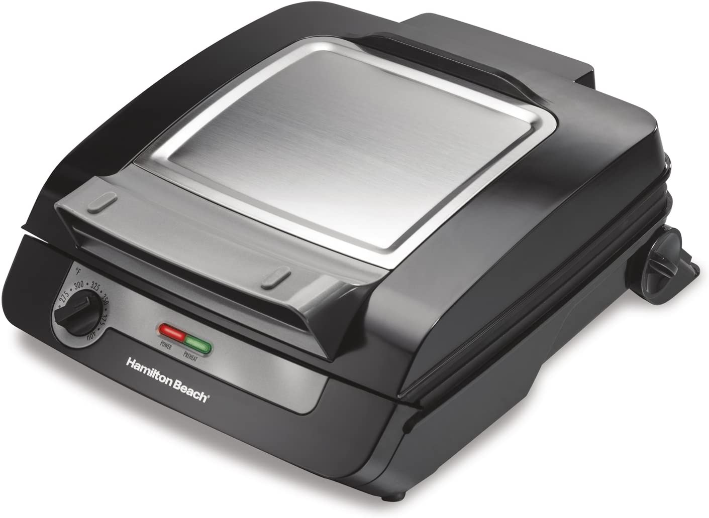 Hamilton Beach Electric Indoor Searing Grill with Viewing Window and Removable Easy-to-Clean Nonstick Plate - JOY2ESpree