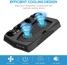 
                        
                          Muat gambar ke penampil Galeri, Vertical Stand for Playstation 5 with Cooling Fan Charging Station - JOY2ESpree
                        
                      