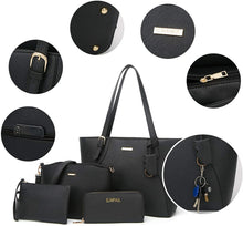 
                        
                          Load image into Gallery viewer, Women Fashion Handbags Wallet Tote Bag Shoulder Bag Top Handle Satchel Purse Set 4pcs
                        
                      