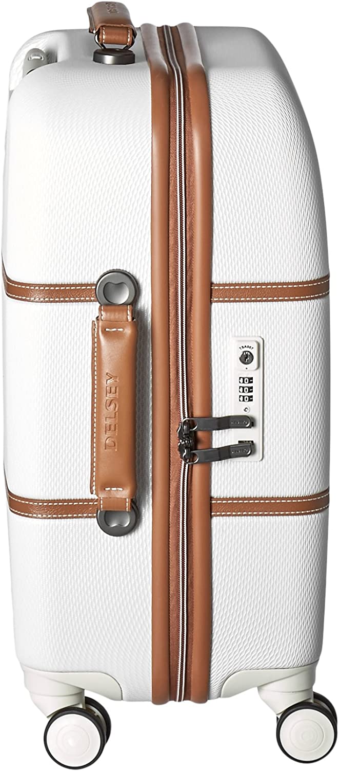 DELSEY Paris Chatelet Hardside Luggage with Spinner Wheels, Chocolate Brown, Checked-Large 28 Inch, with Brake