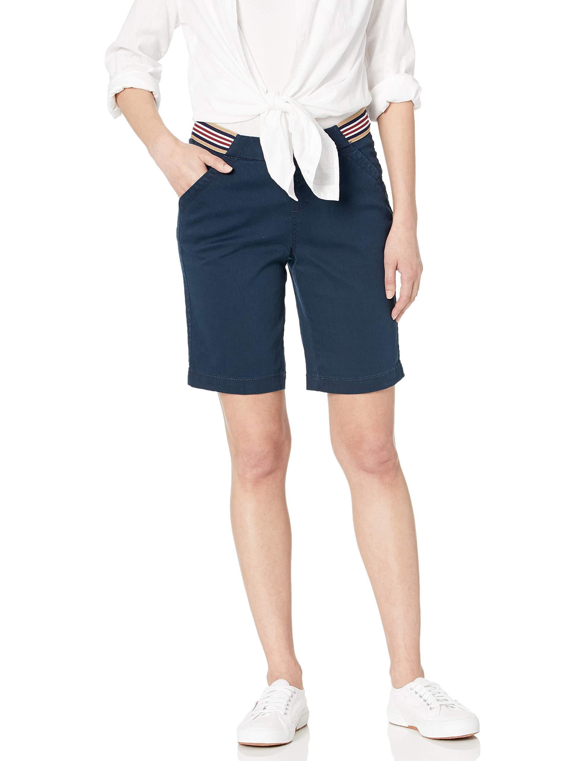 Jag Jeans Women's Petite Gracie Pull on Convertible Short W/Sport Stripe