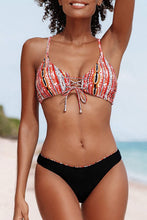 
                        
                          画像をギャラリービューアに読み込む, CUPSHE Women's Reversible Lace Up Bikini Sets Floral and Striped
                        
                      