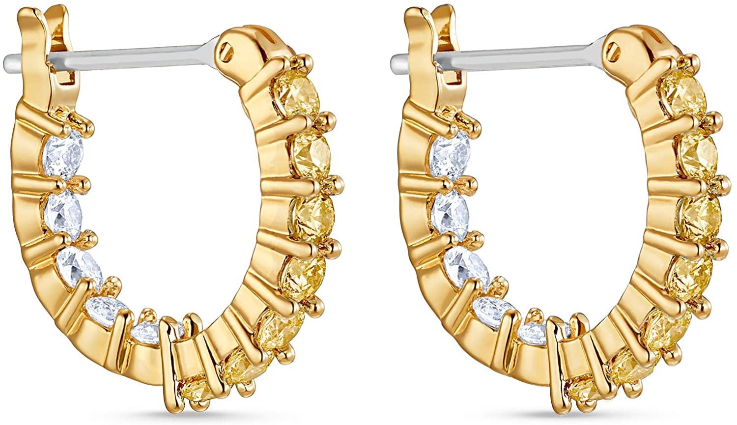 SWAROVSKI Women's Vittore Earring Jewelry Collection, Gold Tone Crystals, Clear Crystals - JOY2ESpree