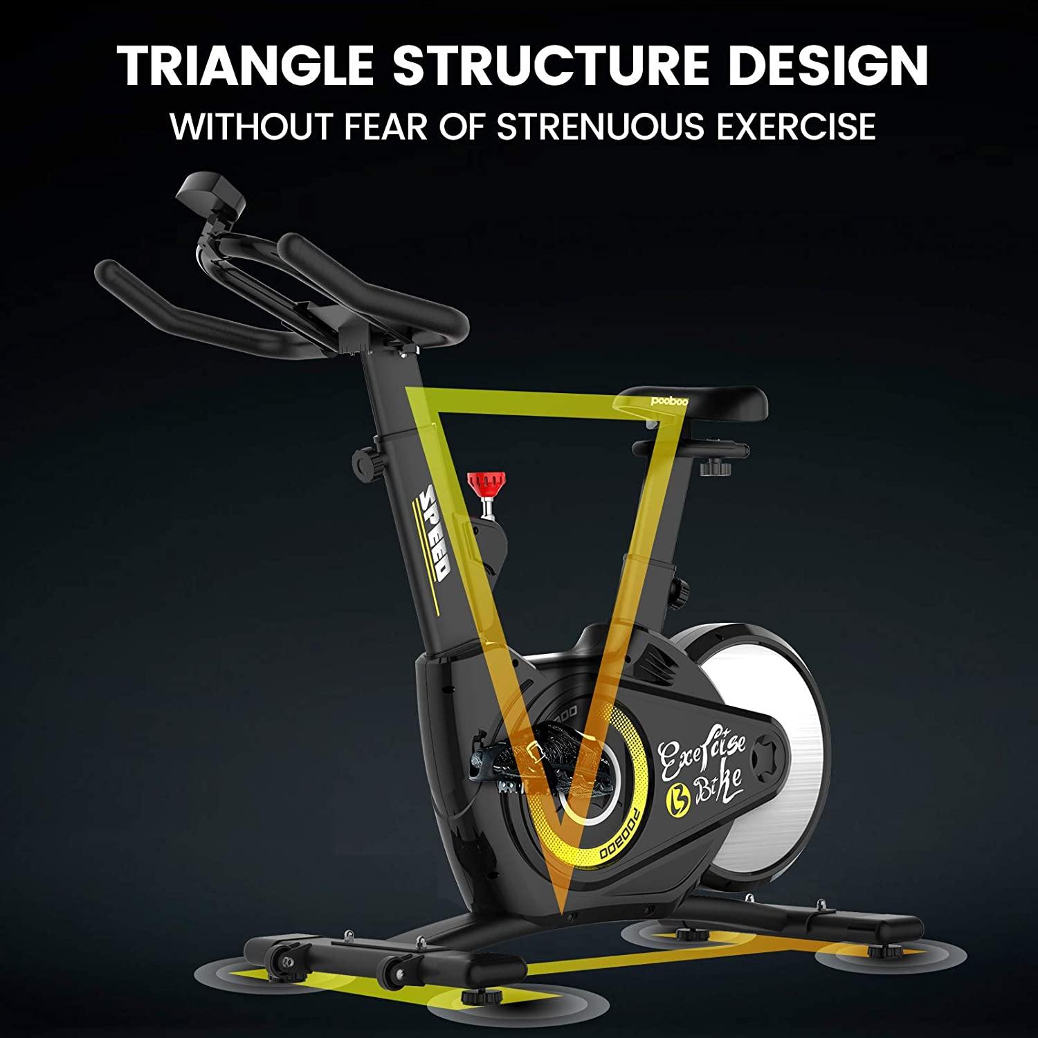 Pooboo Indoor Cycling Bike, Magnetic Resistance Stationary Bike - JOY2ESpree