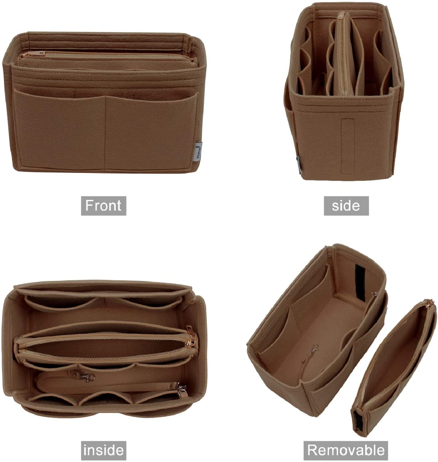 Purse Organizer Insert, Bag Organizer, Bag in Bag, Perfect for Speedy Neverfull and More, 5 Size (X-Large, Black)