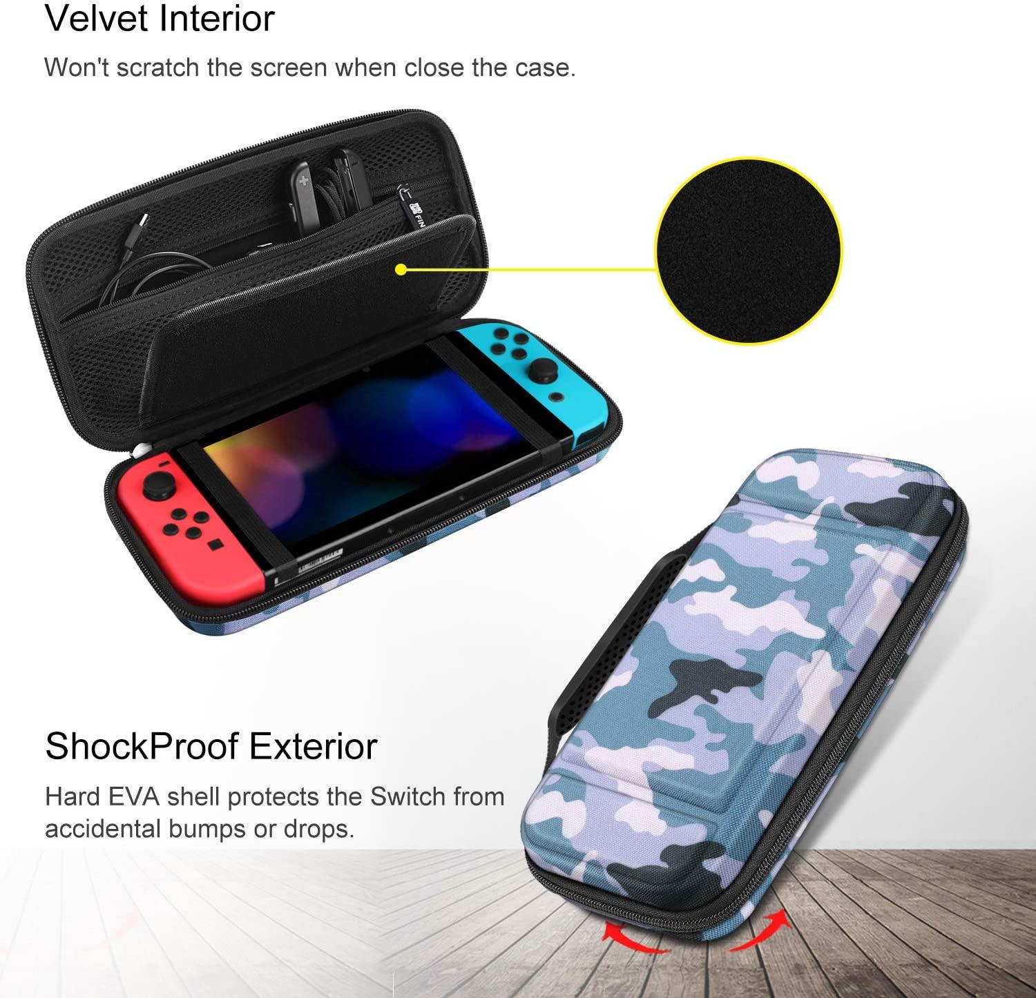 Fintie Carry Case for Nintendo Switch - [Shockproof] Hard Shell Protective Cover Travel Bag w/10 Game Card Slots - JOY2ESpree