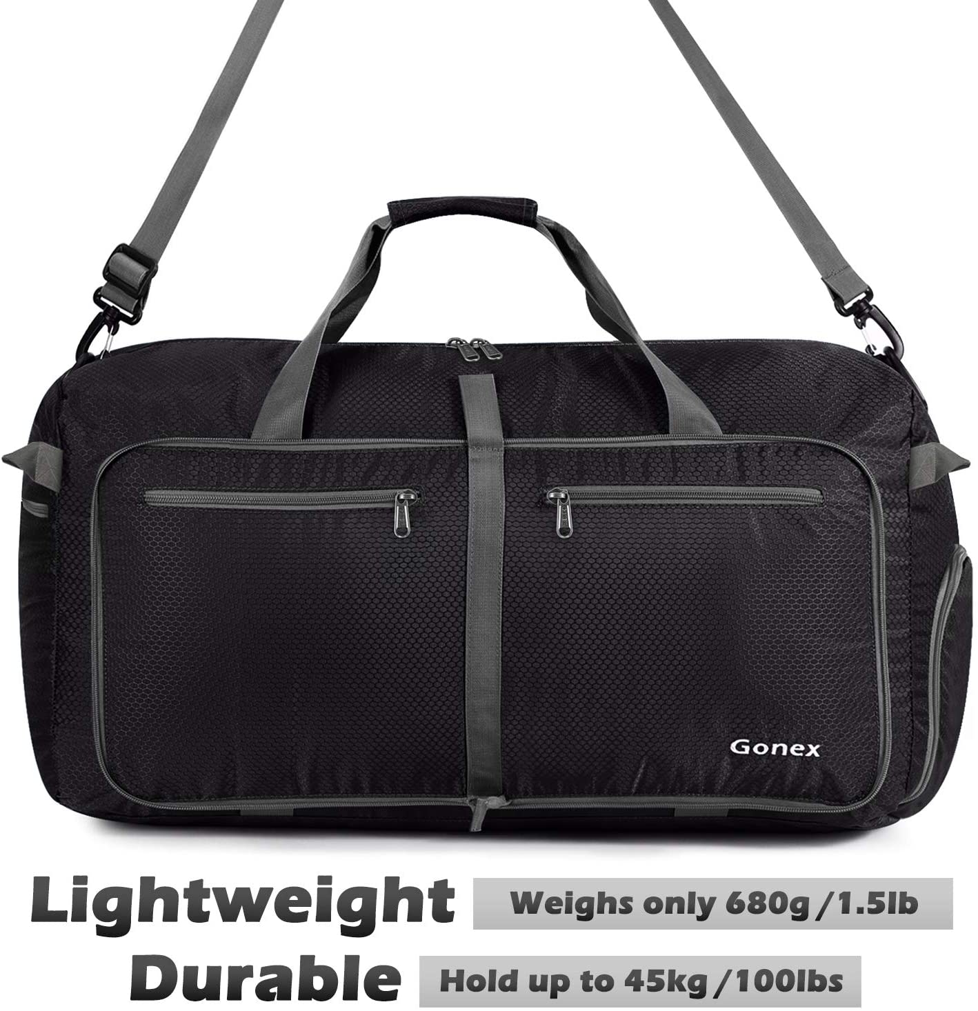 Gonex 150L Travel Duffel Bag Foldable Extra Large Duffle Bag XL Heavy Duty for Men Women for Luggage Shopping Gray