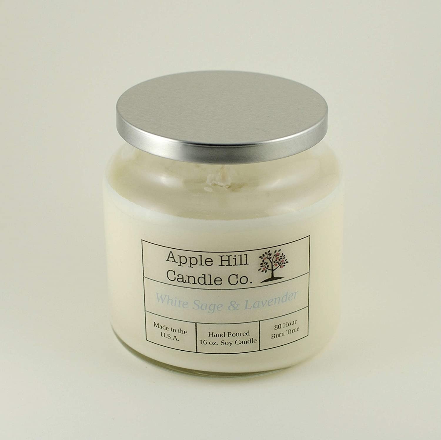 Handmade Natural Soy Candle - White Sage and Lavender (9 oz.)