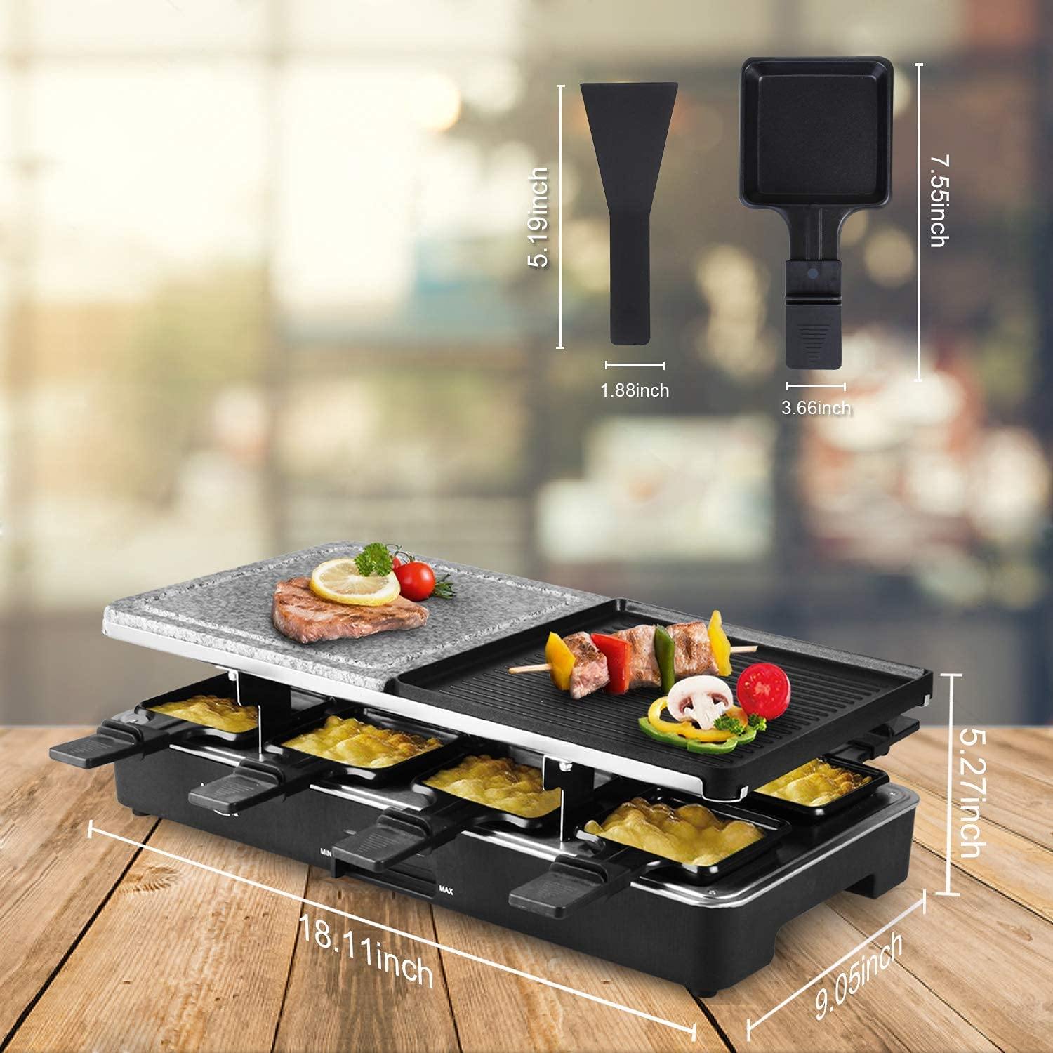 Artestia Raclette Table Grill, Electric Korean BBQ Grill Indoor Cheese Raclette for 8 Person - JOY2ESpree