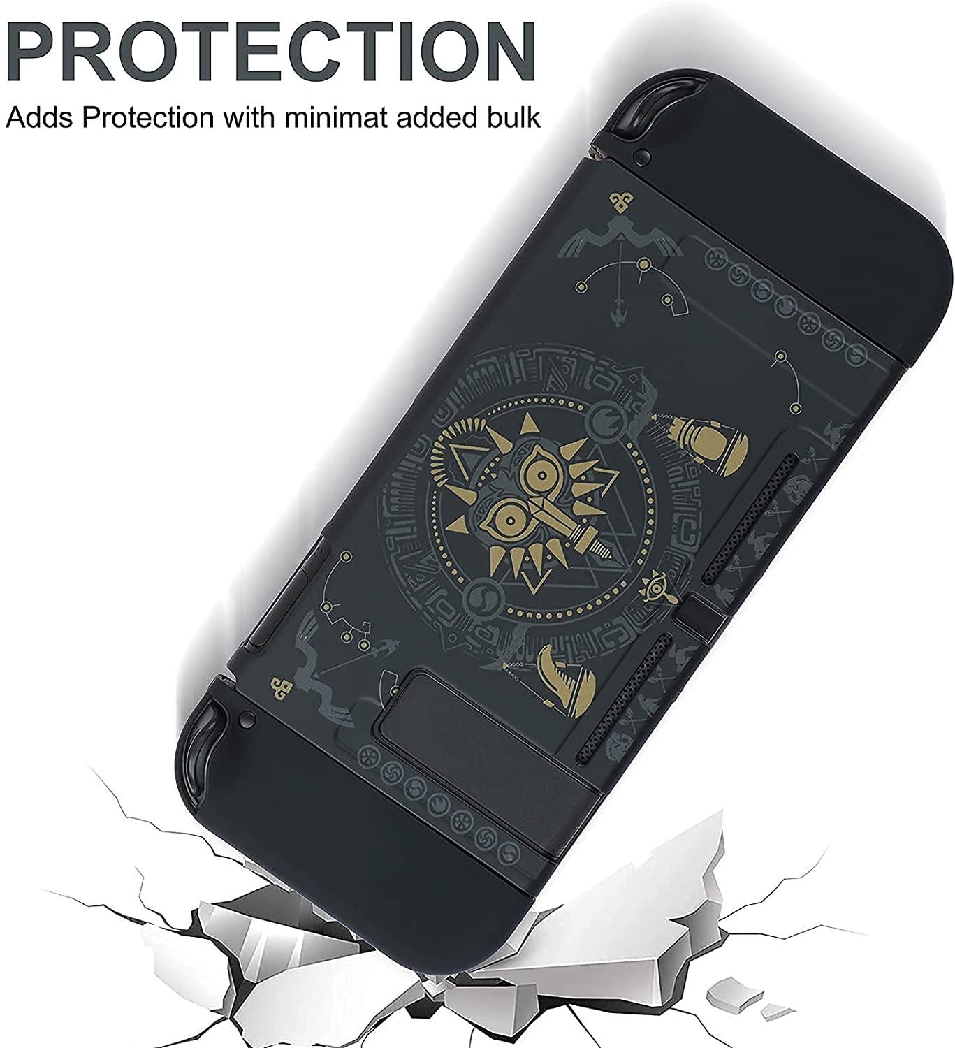 Dockable Case for Nintendo Switch,Protective Case Cover for Joy-Con Controllers with 4 Thumb Grips and Glass Screen Protector(The Legend of Zelda) - JOY2ESpree