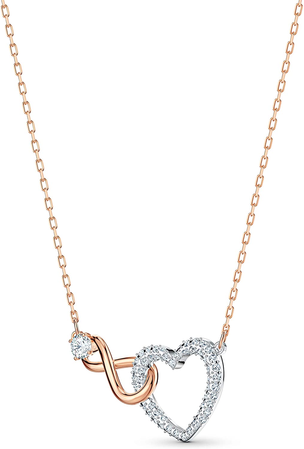 SWAROVSKI Women's Infinity Jewelry Set Collection, Rose Gold Tone & Rhodium Finish, Clear Crystals - JOY2ESpree