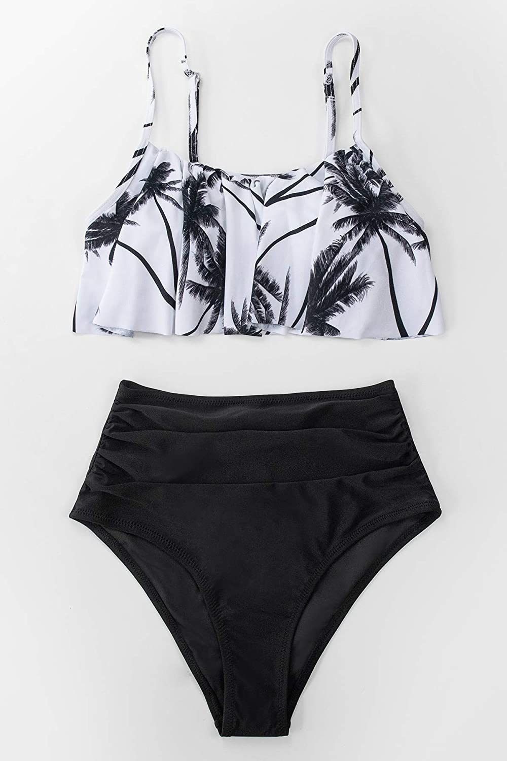 CUPSHE Women's High Waisted Falbala Bikini Set