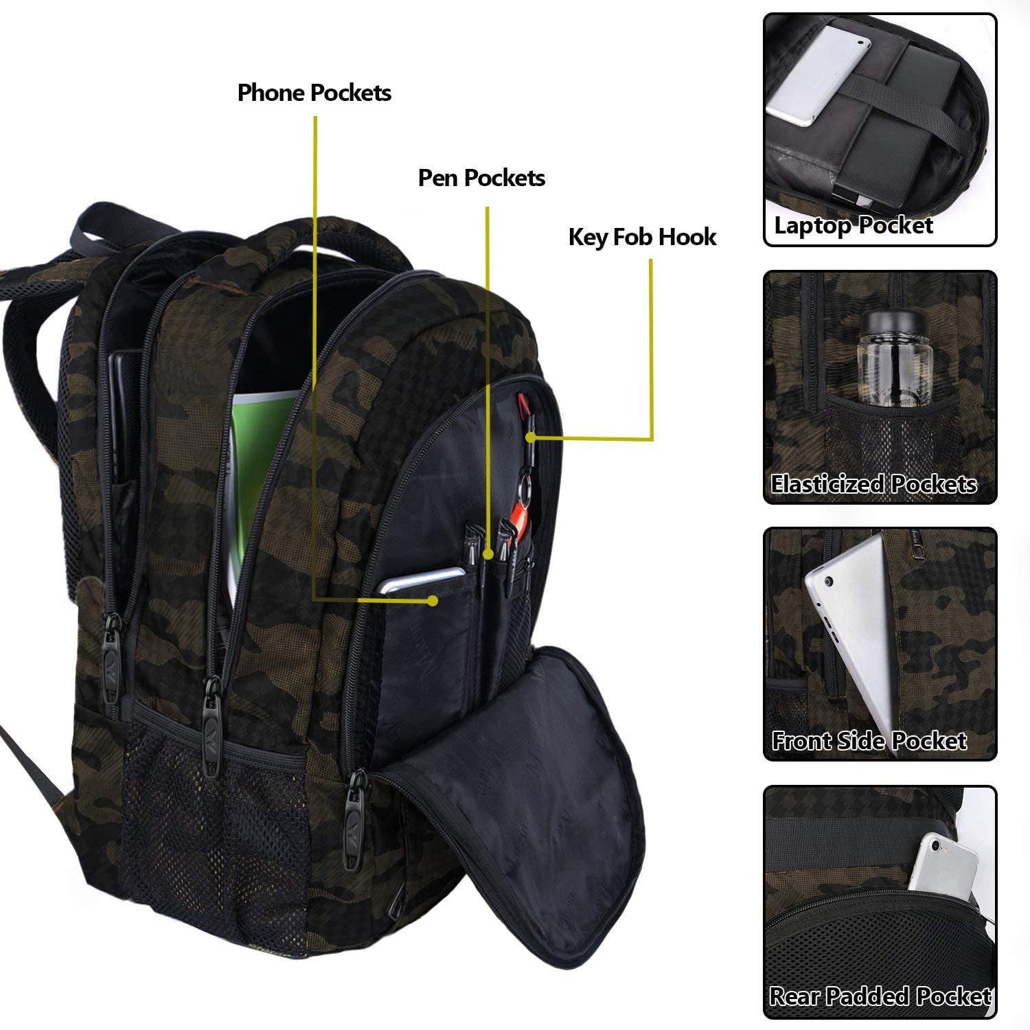 Matein Travel Laptop Backpack, Business Anti Theft Slim Durable Laptops Backpack