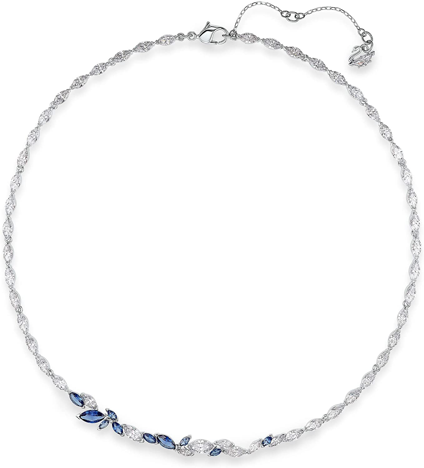 Swarovski Women's Louison Jewelry Collection, Rhodium Finish, Blue Crystals, Clear Crystals - JOY2ESpree