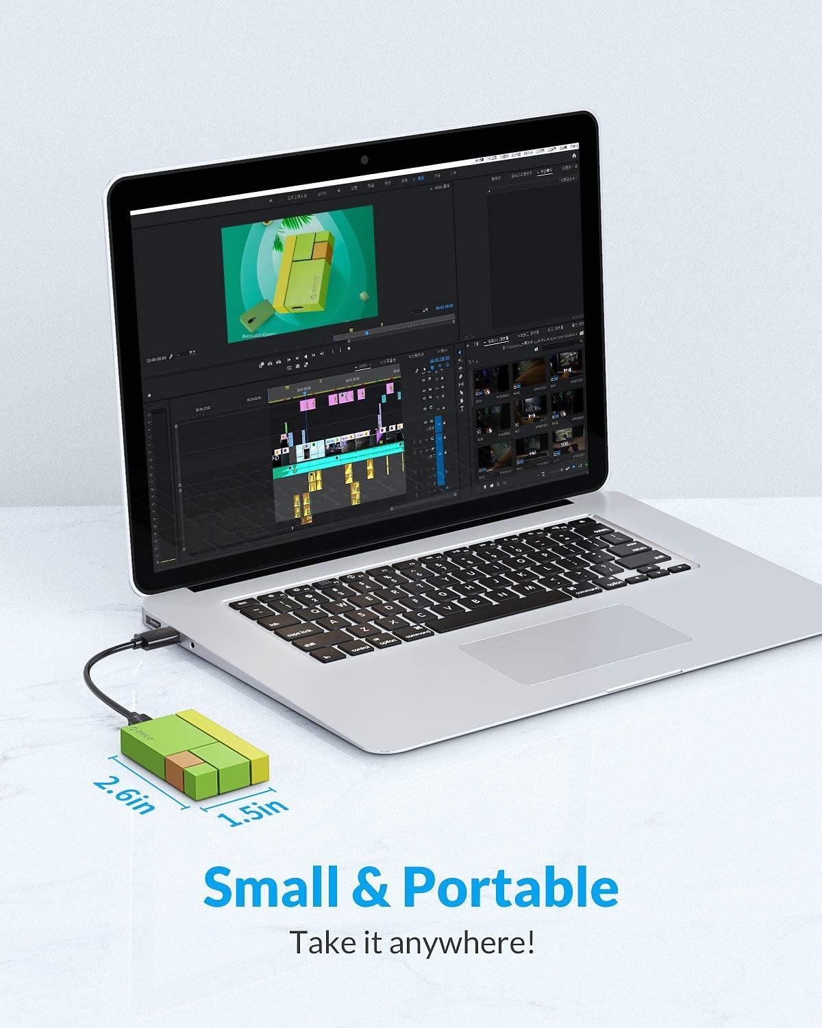ORICO 250GB Ultra-Mini Portable SSD - Read/Write Up to 540MB/s - USB3.1 GEN2 External Solid State Drive for PC Laptop Mac and More-White-CN300 Chroma - JOY2ESpree