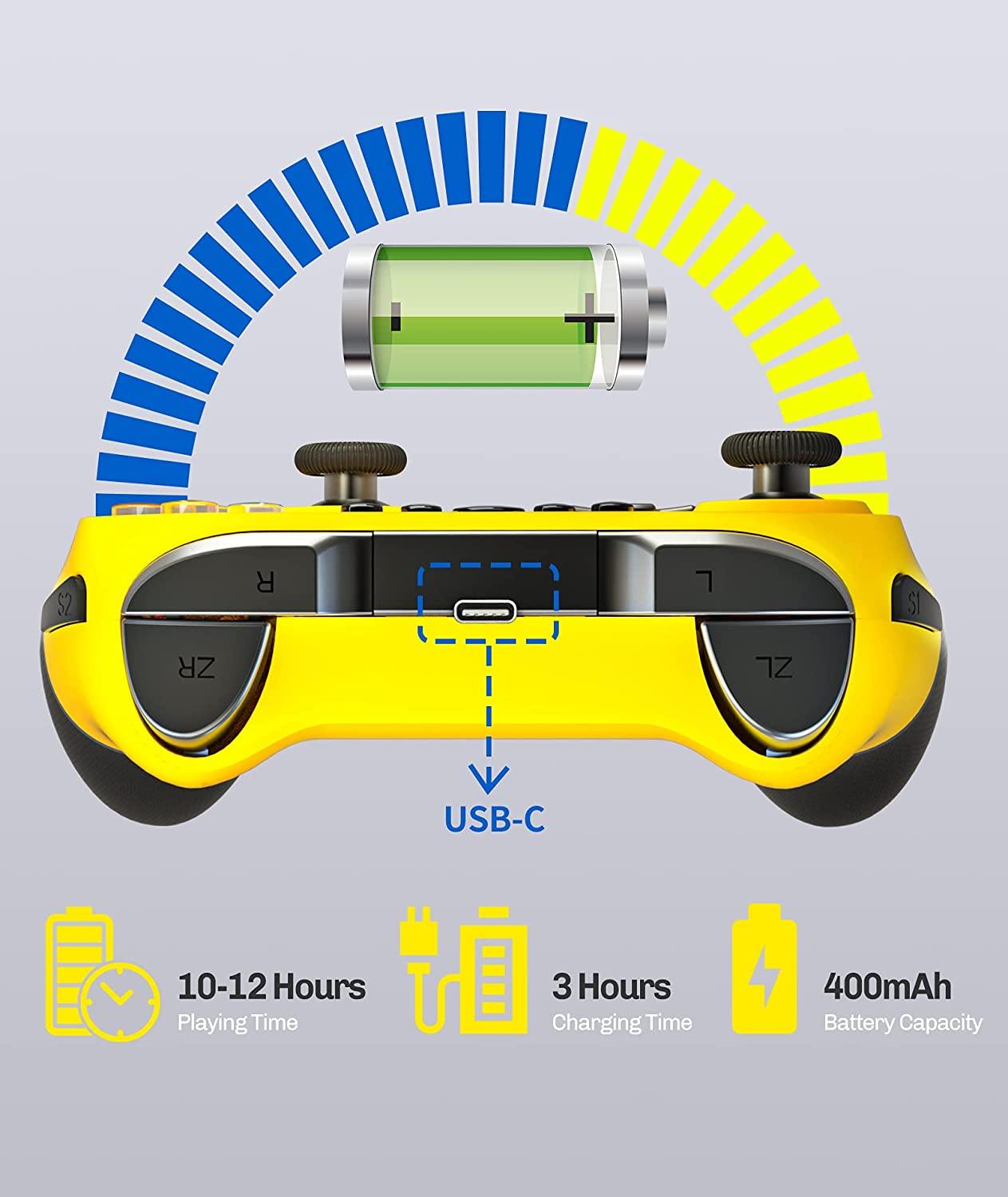 Wireless Controller for Nintendo Switch PS3 PC Android, ipega SW038 Ninja Run Pro Controllers Support 6 Gyro Axis Turbo Programmable - JOY2ESpree