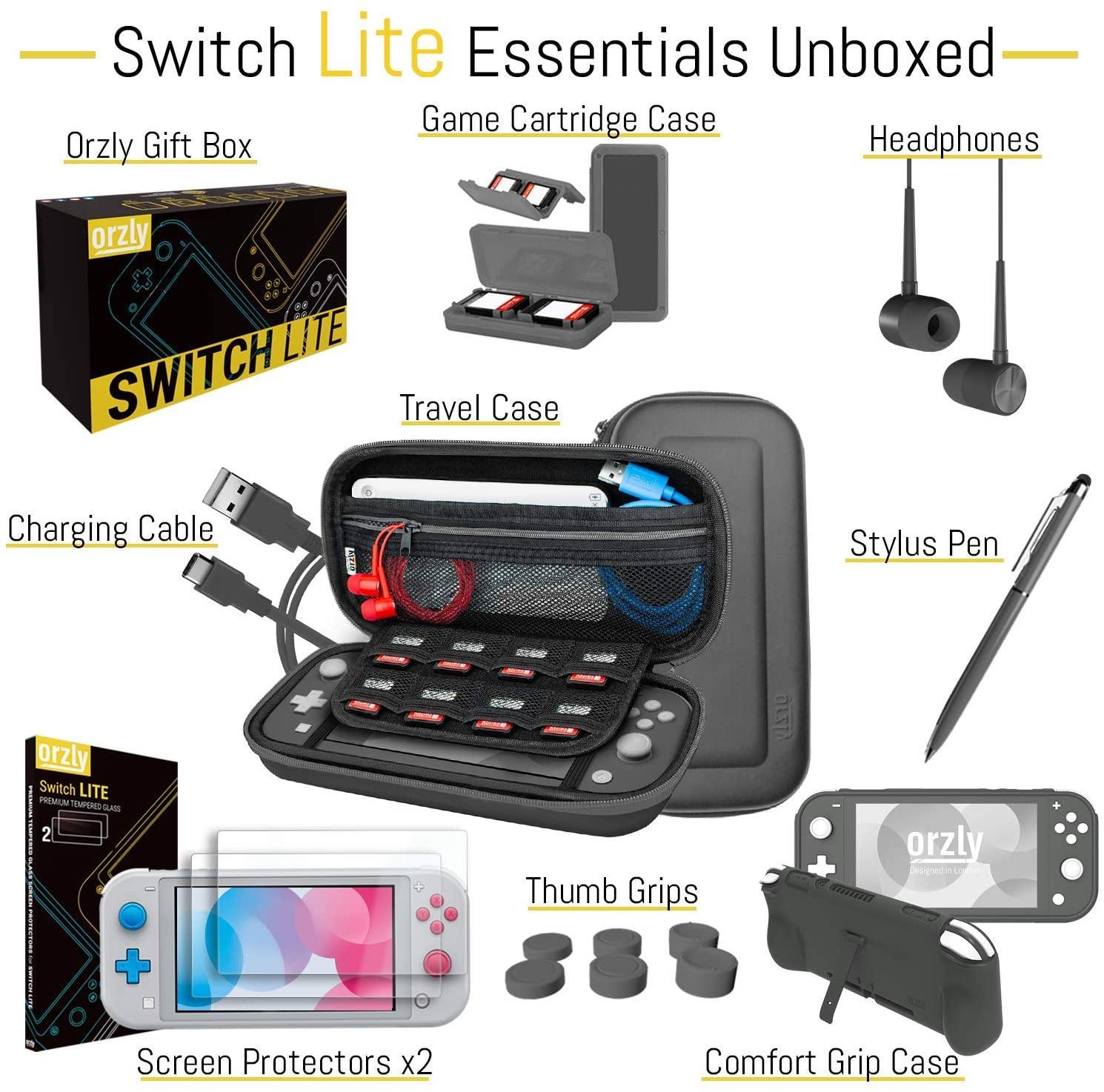 Orzly Accessories Bundle Compatible for use with Nintendo Switch Lite - JOY2ESpree