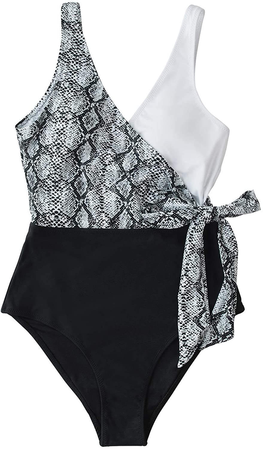 CUPSHE Women's One Piece Swimsuit Knotted Color Block Bathing Suit