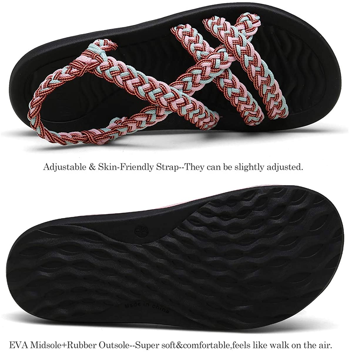 MEGNYA Women's Comfortable Walking Sandals with Arch Support Waterproof for Walking/Hiking/Travel/Wedding/Water Spot/Beach