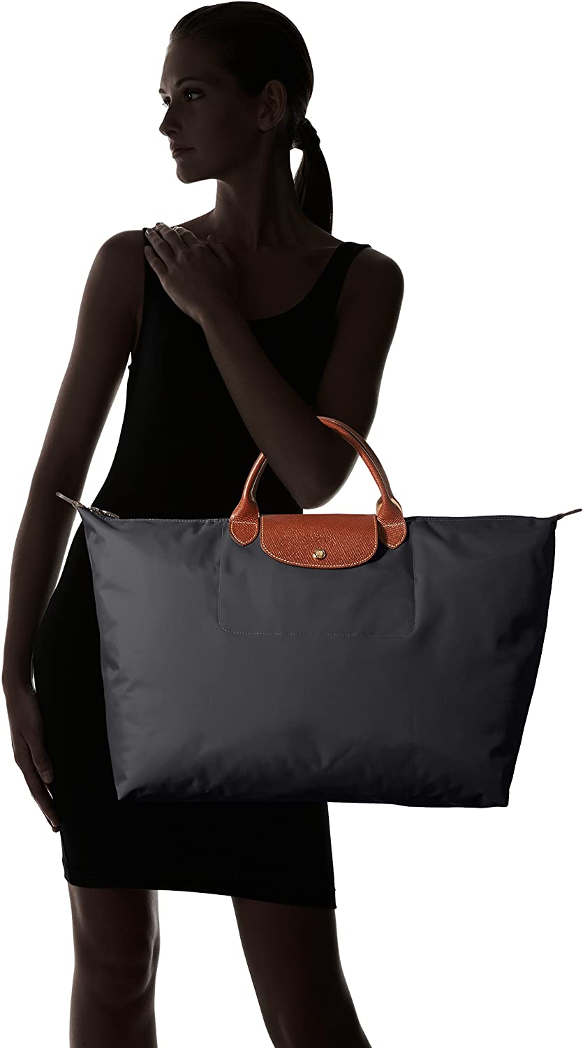Longchamp Le Pliage Large Travel Bag, Red Garance, 17.75" x 13.75" x 9"