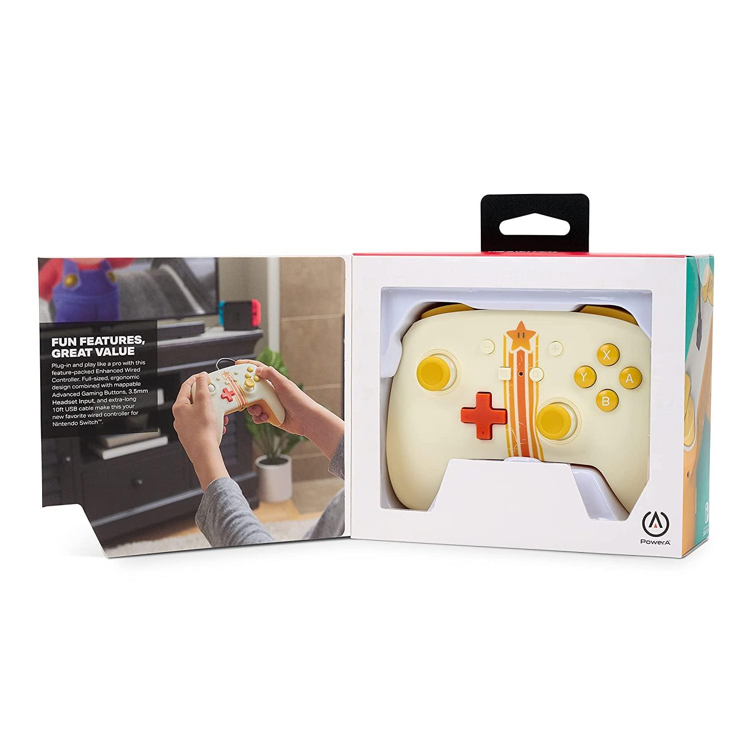 PowerA Enhanced Wired Controller for Nintendo Switch - Mario White, Gamepad, Wired Video Game Controller, Gaming Controller - Nintendo Switch - JOY2ESpree