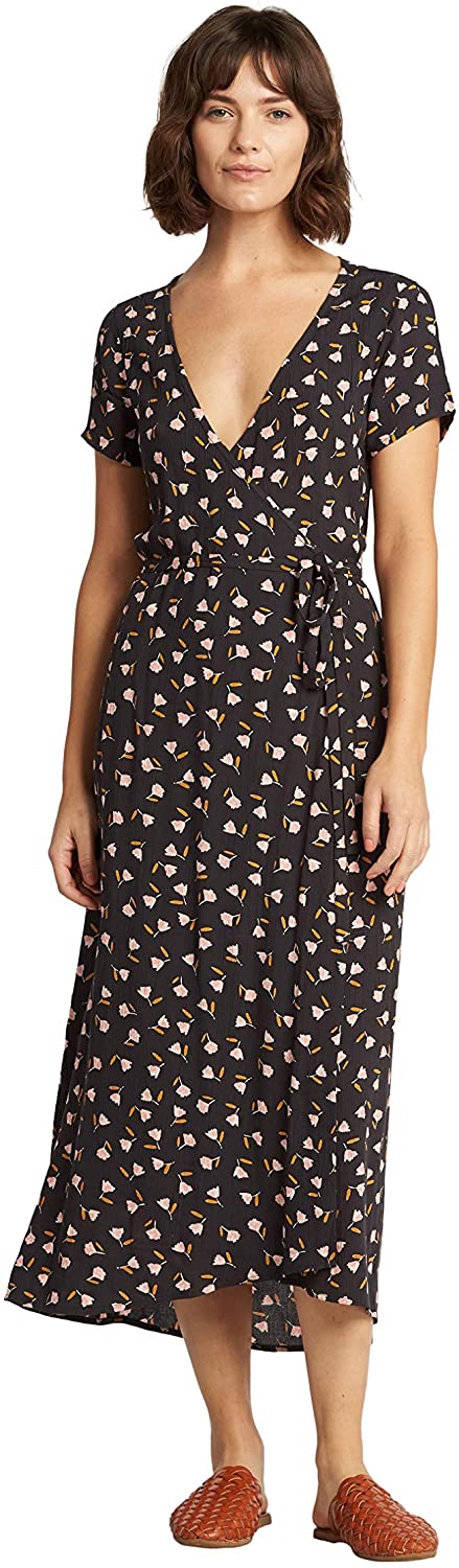 Billabong Women's Dress Wrap Front Mid Length