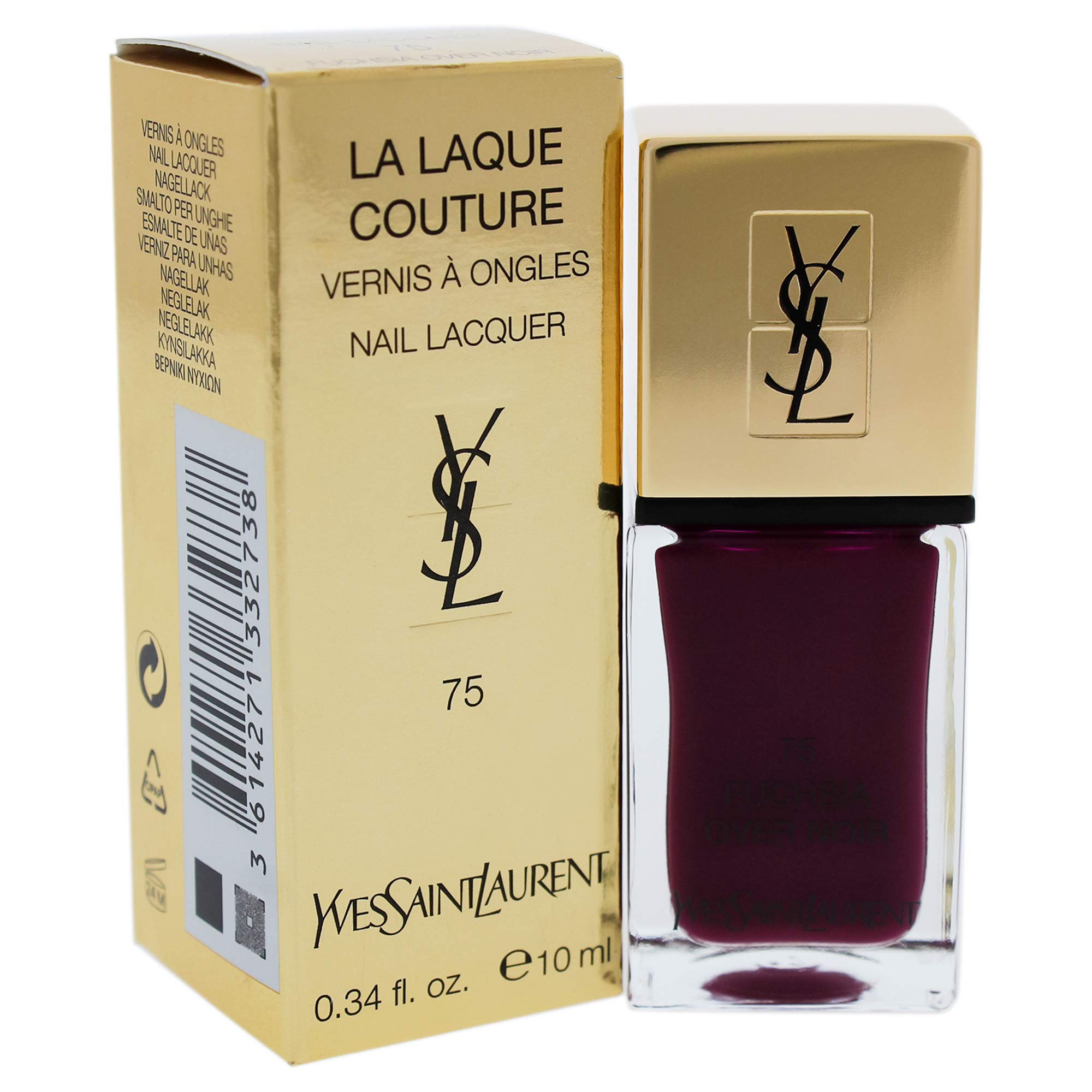 Yves Saint Laurent La Laque Couture - 75 Fuchsia Overnoir, 0.34 Ounce