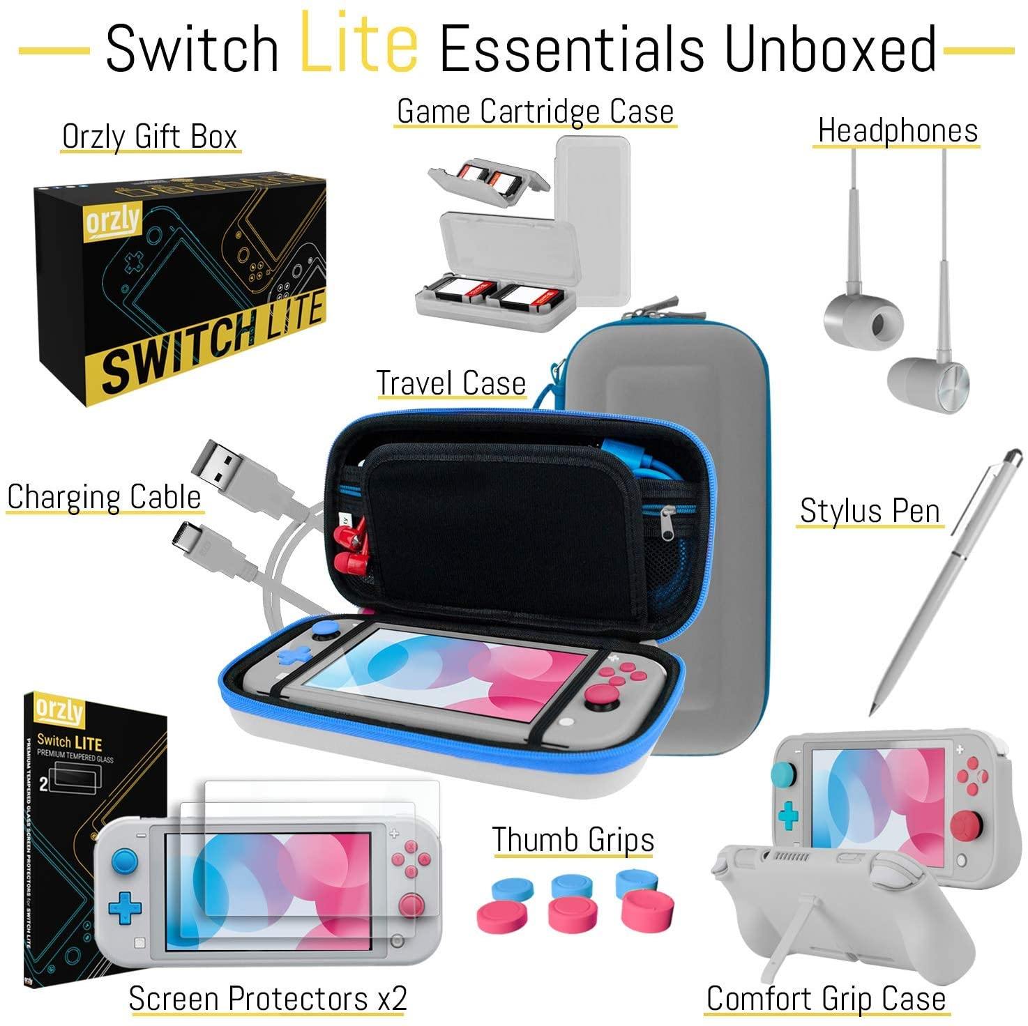 Orzly Accessories Bundle Compatible for use with Nintendo Switch Lite - JOY2ESpree