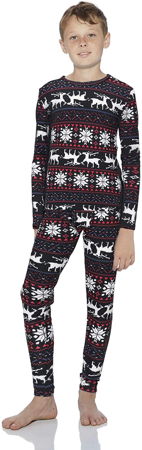 Rocky Thermal Underwear for Boys Fleece Lined Thermals Kids Base Layer Long John Set