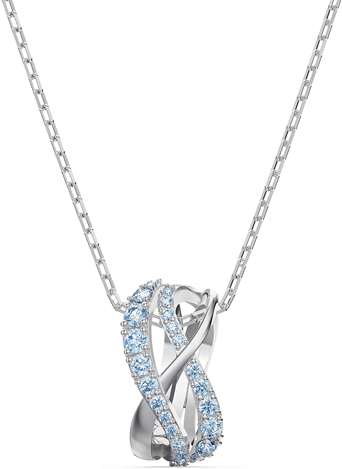 Swarovski Women's Twist Row Necklace Collection, Blue Crystals, Purple Crystals, Clear Crystals - JOY2ESpree